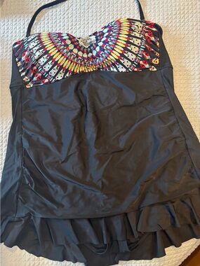 Surfside Black Swimsuit dress one piece  - 3X